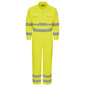 Bulwark Hi-Vis Deluxe FR Coverall with Reflective Trim in Hi-Vis Yellow
